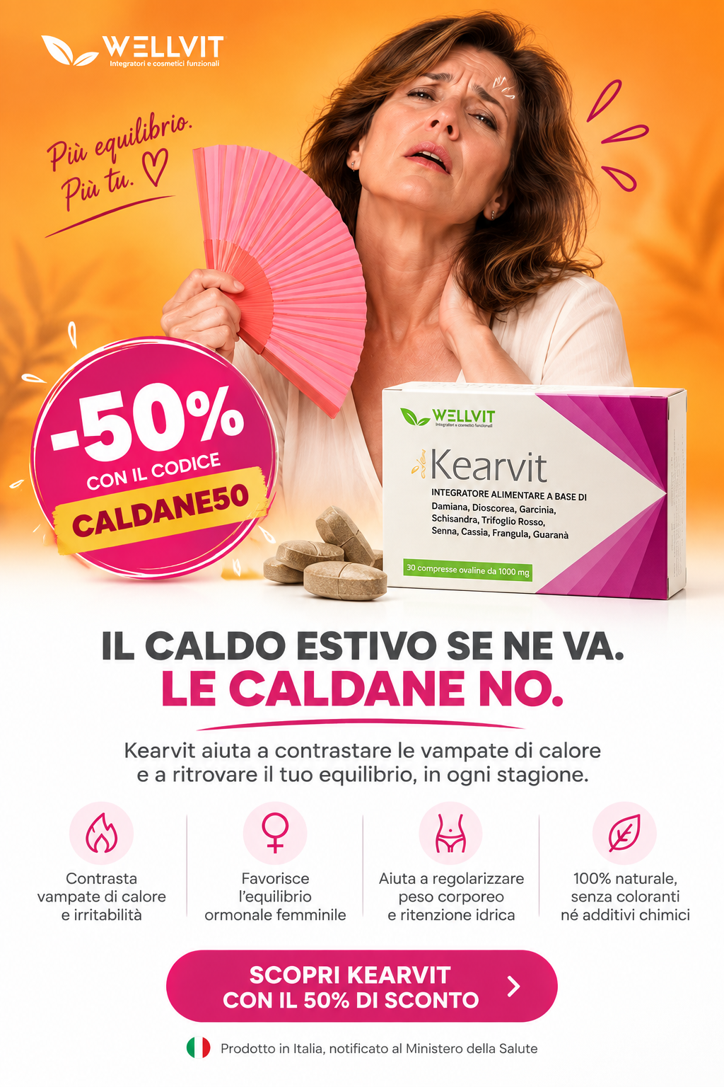 donna soffre per le vampate do calore